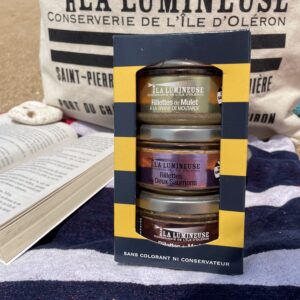 Coffret Fête des Mères : Rillettes de Mulet à la graine de Moutarde, Rillettes aux Deux Saumons, Rillettes de Merlu au Chorizo
