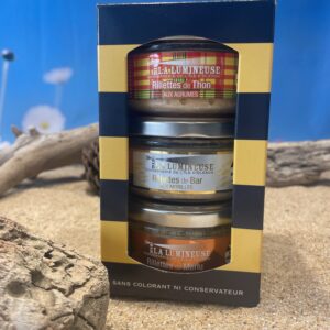 Coffret Fête des Pères : Rillettes de Thon aux Agrumes, Rillettes de Bar aux Morilles, Rillettes de Merlu aux Noisettes